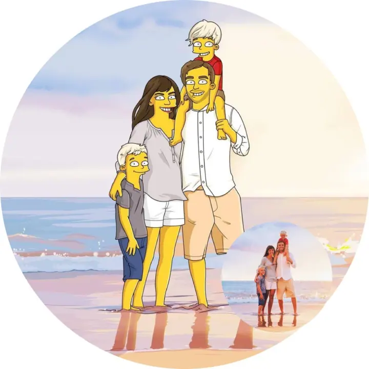 The whole family at the seaside