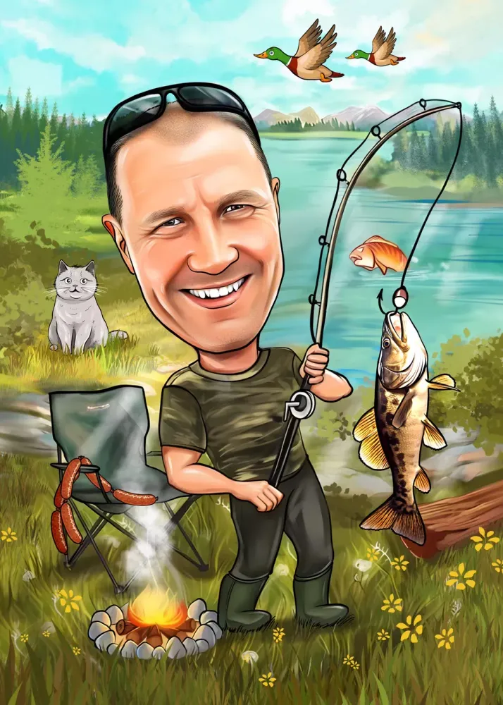Fishing, a campfire and the cat